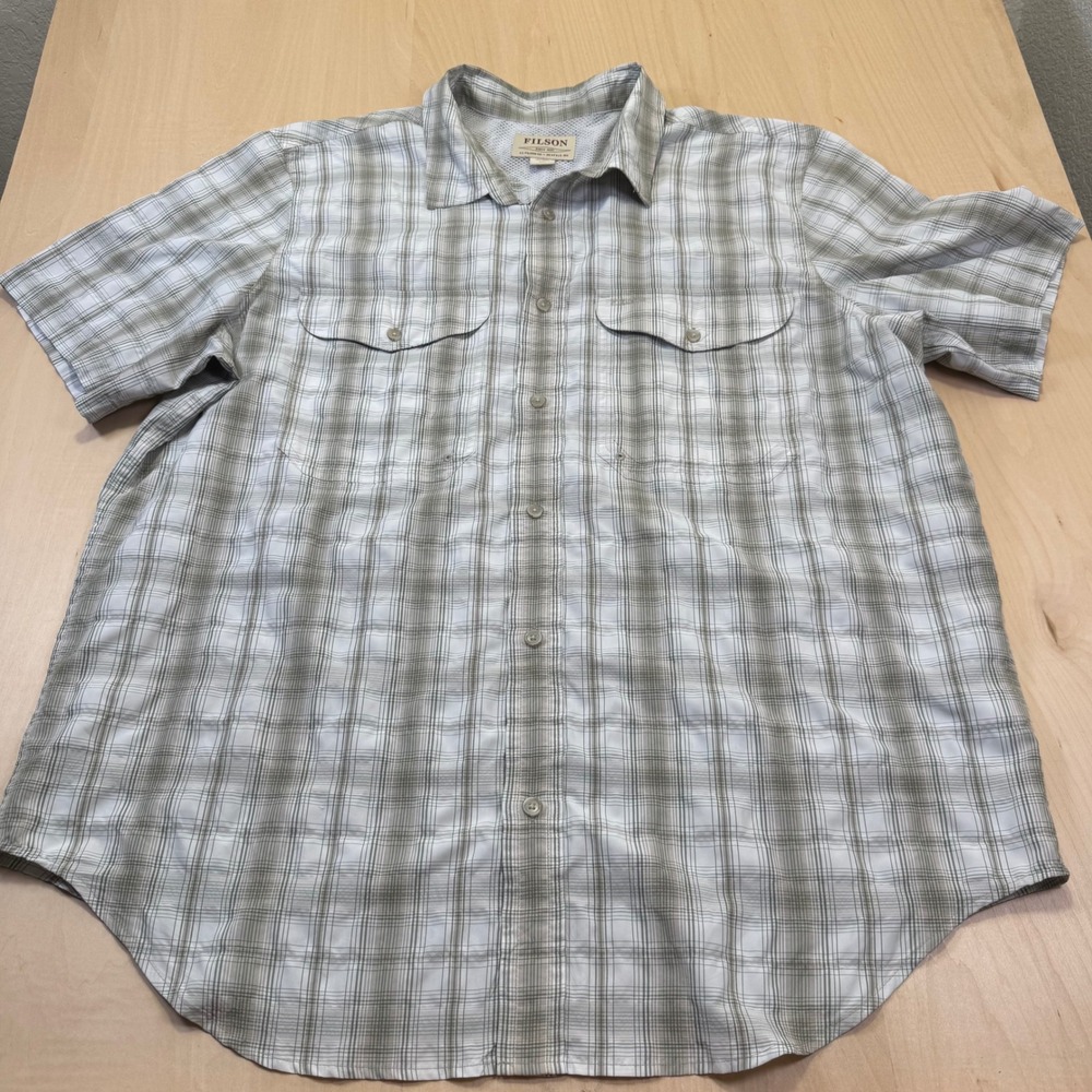 Filson Short Sleeve‎ Plaid Button Up Shirt Men's XXL